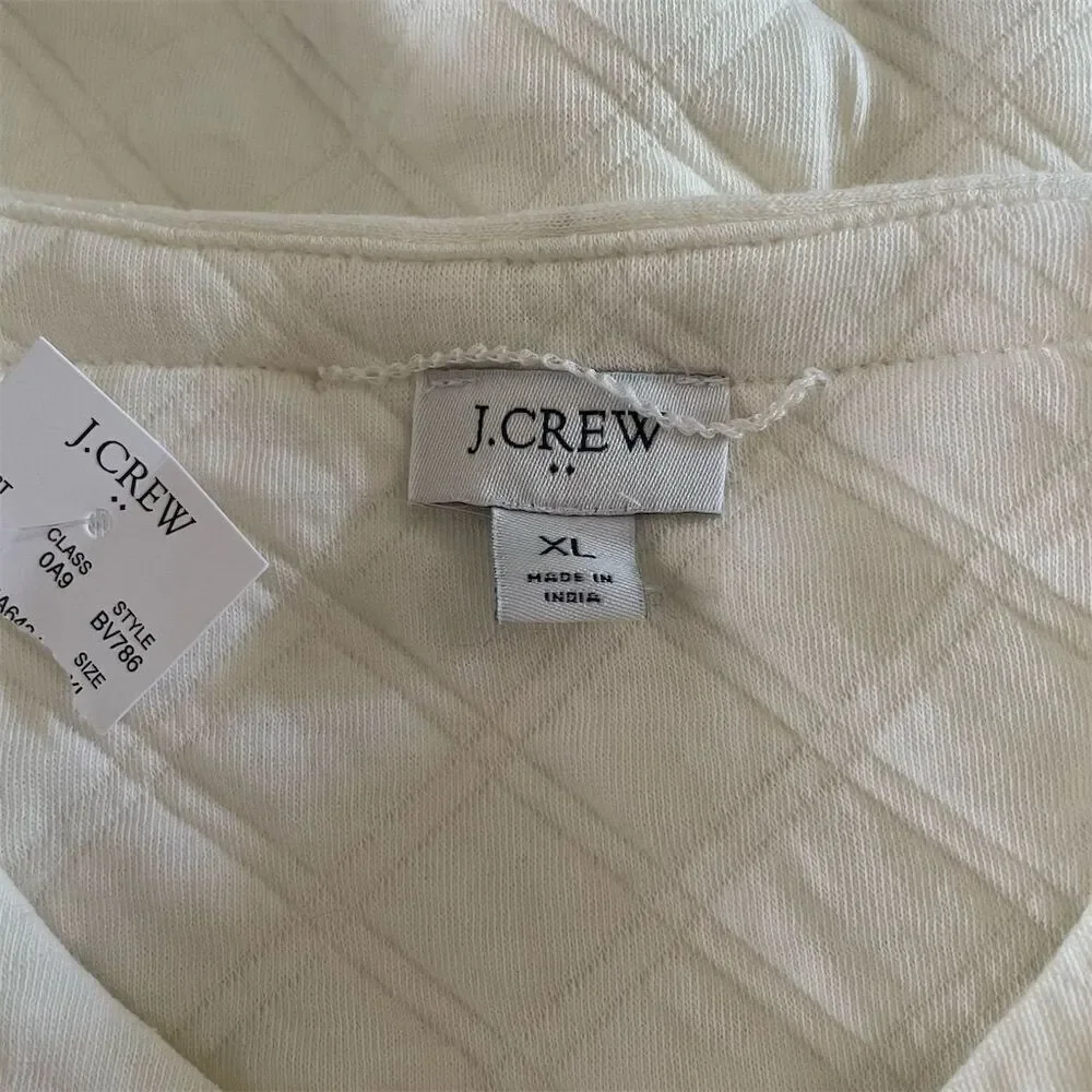 J.Crew Factory Women's Quilted Jacket Size XL Cream Long Sleeve‎ Patch Pockets - Picture 6 of 8